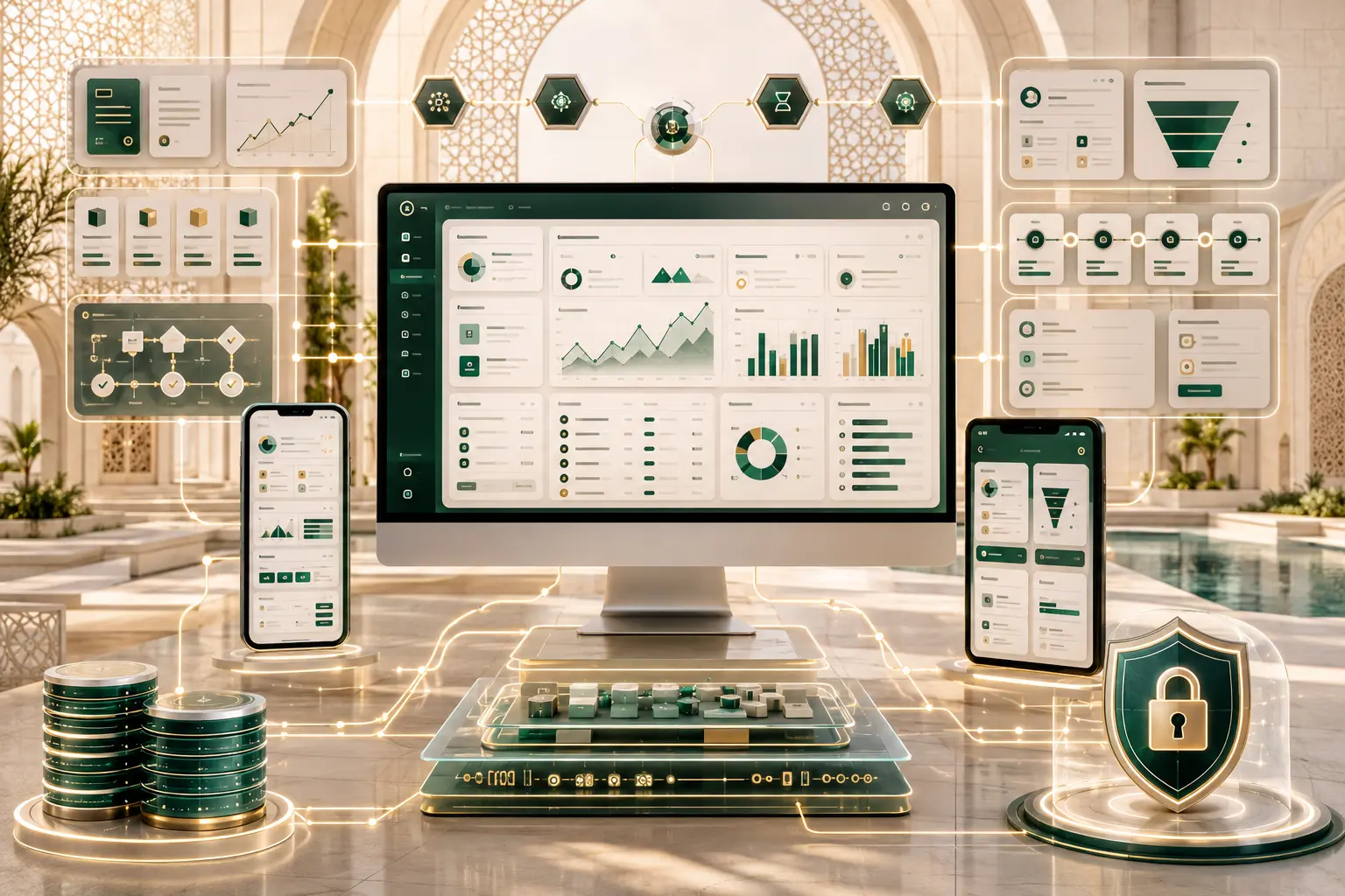 Enterprise dashboards, connected data applications and predictive analytics supporting business decisions
